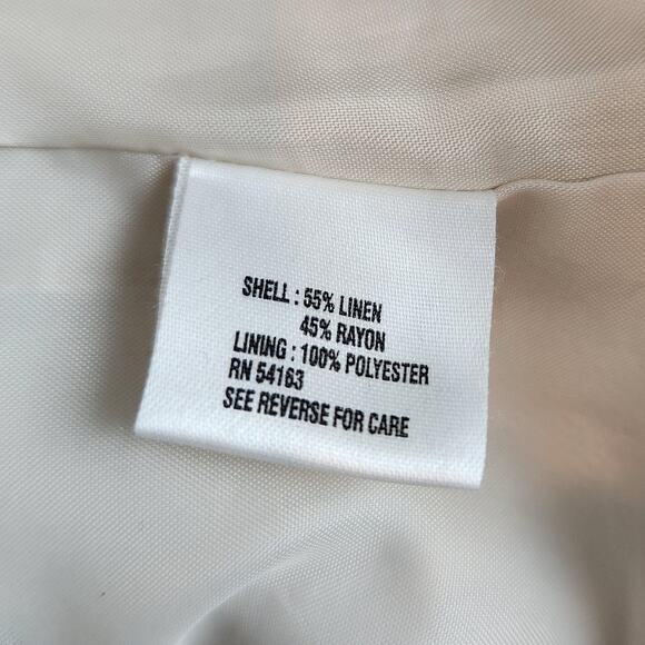 Calvin Klein Linen Blend Safari Jacket Size 14 Tan Short Sleeve - Picture 11 of 11